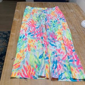 Lilly Pulitzer Palazzo pants.  Very bright summer colors and light weight.